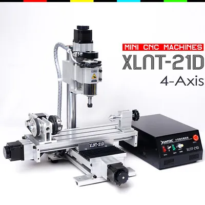 Buy 2023  4 Axis Mini CNC Machine XC21D Cnc Engraving Milling Machine With Ballscrew • 958$