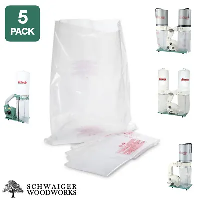 Buy (5) Plastic Dust Collector Bags For Grizzly G0548ZP, G0562ZP, G1030Z2P, G1028Z2 • 21.99$