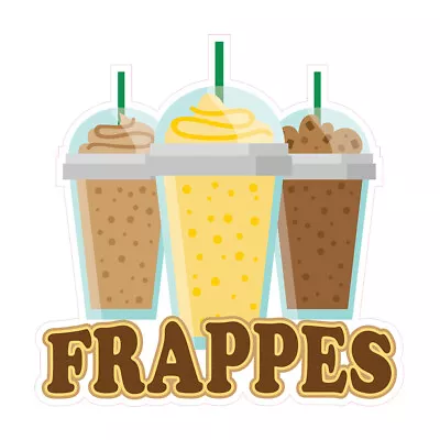 Buy Food Truck Decals Frappes Restaurant & Food Concession Concession Sign Brown • 11.99$