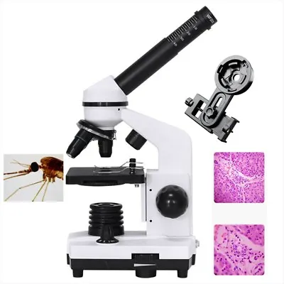Buy 80X-1600X Biological Microscope LED Monocular Homeschool Student Microscopio  • 111.86$