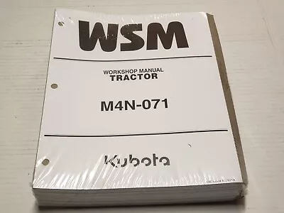 Buy Kubota WSM Work Shop Manual Tractor Booklets NOS M4N-071 • 49.95$