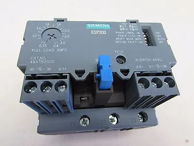 Buy SIEMENS 48ATB3S00 0.75-3.4 Amp Range ESP200 3UB8113-4BB2 OVERLOAD RELAY XLNT !! • 49.99$