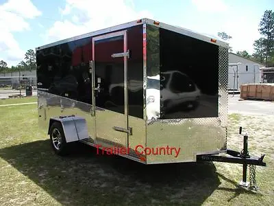 Buy NEW 6x12 6 X 12  V-Nose Enclosed Cargo Trailer W/Ramp • 0.99$