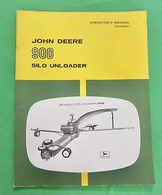 Buy John Deere 900 Silo Unloader Operator's Manual OM-C18227 (Original) • 15.17$