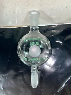 Buy ChemGlass 500mL Kugelrohr Distilling Glass Single-Bulb Ball Tube (24/40) Thread • 45$
