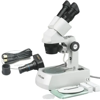 Buy AmScope SE305-AZ-M 10X-20X-30X-60X Stereo Microscope With 1.3MP Digital Camera • 302.99$