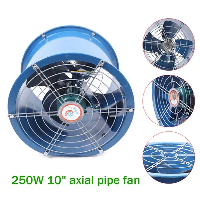 Buy Axial Fan 10  Cylinder Pipe Spray Booth Paint Fumes Exhaust Fan 110V 250W  • 74.55$