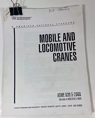 Buy American National Standards Mobile & Locomotive Cranes ASME B30.5-2000 • 15$
