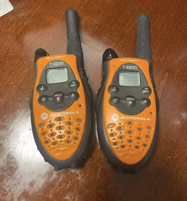Buy Motorola Talkabout T4900 Two Way Radios Double Pack Orange Black Tested Works  • 17.99$