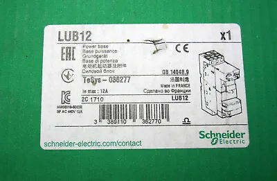 Buy SCHNEIDER ELECTRIC LUB12 Electric Motor Power Base TeSys - 036277-  3 Pole NEW • 135$
