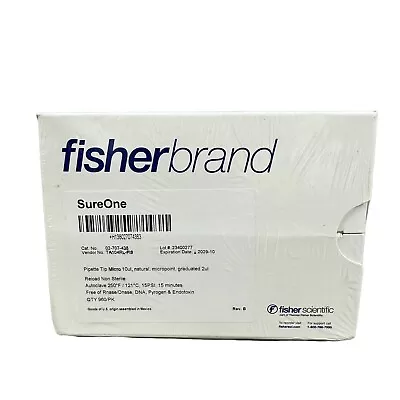 Buy Fisher Brand Sure One 02-707-438 Micro Pipette Tip 10ul - Qty 960 Sealed • 56.21$