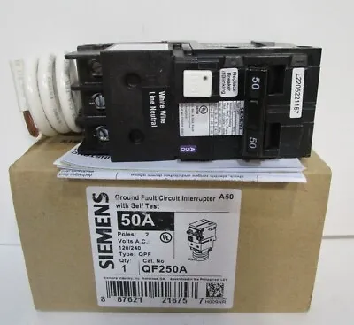 Buy Siemens QF250A Miniature Circuit Breaker, 50 A, 120/240V Ac, 2 Pole • 124.99$