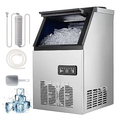 Buy 90lb Built-in Commercial Ice Maker Stainless Steel Bar Restaurant Cube Machine • 285.80$