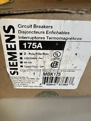 Buy Siemens MBK175 Replacement Main Breaker NEW!! • 325$
