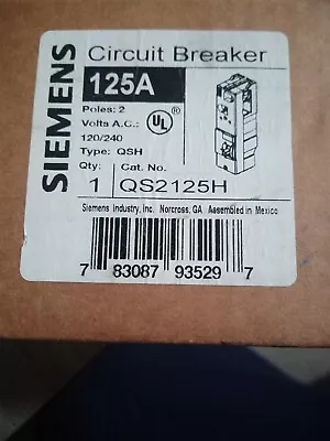 Buy Siemens QS2125H Plug On Circuit Breaker 125A 2P 120/240V 1PH QSH 125 Amp 2 Pole • 152.75$