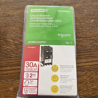 Buy Square D By Schneider Electric HOM230GFIC Homeline 30 Amp Two-Pole GFCI Circuit • 73$