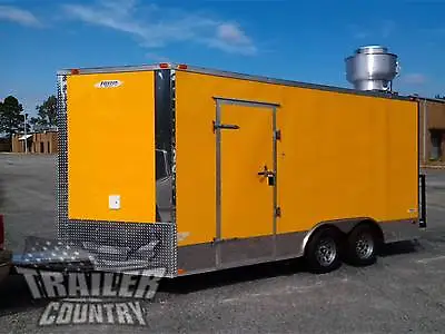 Buy New 2024 8.5x16 8.5 X 16 V-nosed Enclosed Concession Food Vending Bbq Trailer • 36,850$