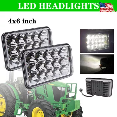 Buy 2pc 4x6  LED Headlight Hi-Lo DRL Turn Light For Freightliner Classic XL Kenworth • 73.99$