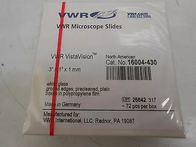 Buy New Vwr 16004-430 Microscope Slides 3 X1 X1mm White Glass Pack Of 72 Slides • 17.99$