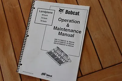 Buy BOBCAT 48 72 78 INCH LANDPLANE Owner Operator Operation Maintenance Manual Book • 34.10$