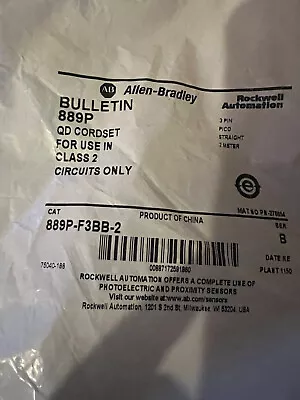 Buy Allen Bradley 889P-F3BB-2 Quick-Disconnect Cable, Pico Straight Connection • 25$