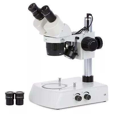 Buy AmScope 10X-30X Super Widefield Pillar Stand Stereo Microscope-Top/Bottom Lights • 202.99$