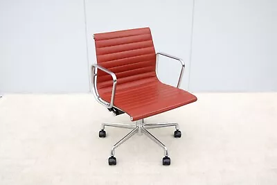 Buy MCM Herman Miller Eames Aluminum Group Terra Cotta Leather Management Chair • 1,200$