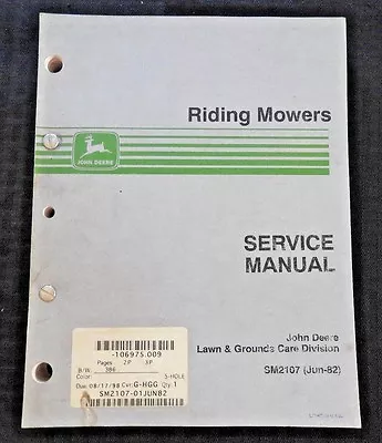 Buy Genuine John Deere 55 56 57 65 66 68 Riding Lawn Mower Technical Repair Manual • 42.96$