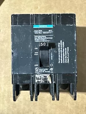 Buy ITE Siemens BQD BQD350 3 Pole 50Amp 480Volt Bolt-On Circuit Breaker PULLOUT • 175$