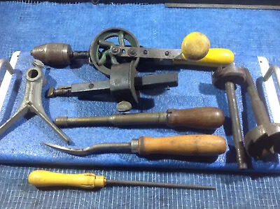 Buy Antique- Drill,scribe,collett Hdr. & Lathe Rest • 39.95$