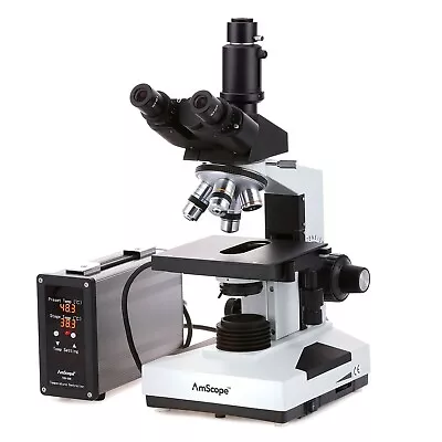 Buy AmScope 40-2000X Trinocular Microscope-Siedentopf Head+Temp Control Stage Warmer • 703.99$