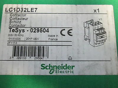 Buy Schneider Electric LC1D32LE7 IEC Open 3P Contactor 208VAC 32A • 100$