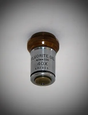 Buy Bausch & Lomb Flourite 40X Oil Immersion Antique Microscope Objective • 69.95$
