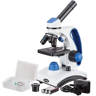 Buy AmScope 40X-1000X Dual Light Glass Portable Student Microscope W/Handle + Slides • 69.99$