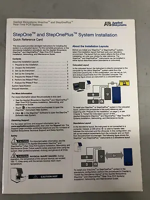 Buy Applied Biosystems StepOne & StepOne Plus Quick Reference Card 4376783 • 15$