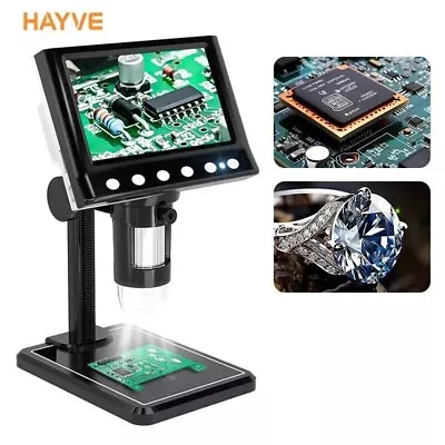 Buy Hayve 4.3'' Digital Microscope 1600X USB Microscope 1080p Soldering (T) • 49.99$