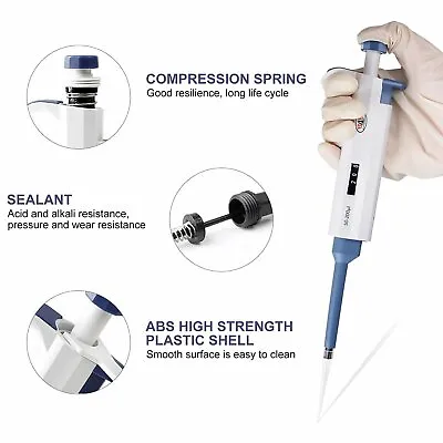 Buy 50-200ul Single Channel Pipette Lab Mechanical Volumn Transfer Micro Pipettor US • 25.99$