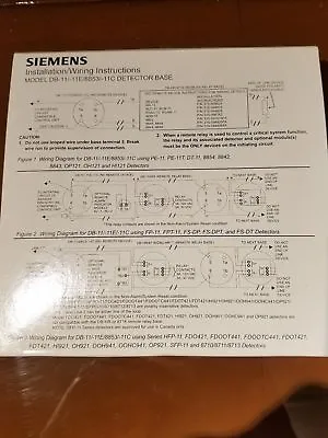 Buy Five (5), New Siemens Db-11 Detector Base (new In Package, Free Shipping)  • 69.95$