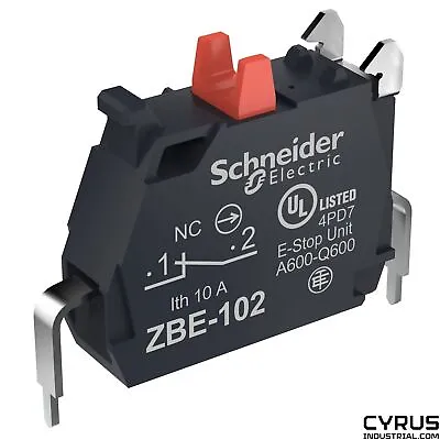 Buy Schneider Electric ZBE-102N | ZBE102N Single Contact Block - 1 NC - Captive Scre • 32$