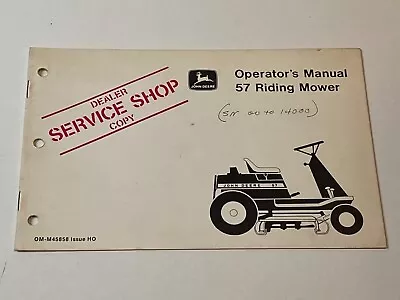 Buy OEM Genuine Factory John Deere Riding Lawn Mower 57 Operator's Owners Manual • 19.99$