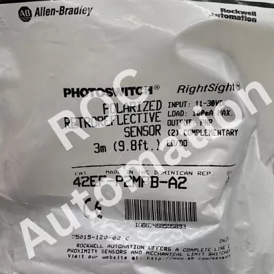 Buy New Sealed Allen Bradley 42EF-P2MPB-A2 PHOTOSWITCH Retroreflective Sensor • 82.50$