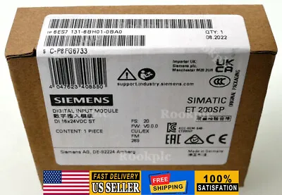 Buy New Siemens 6ES7131-6BH01-0BA0 6ES71316BH010BA0 ET 200SP Digital Input Module • 75.24$
