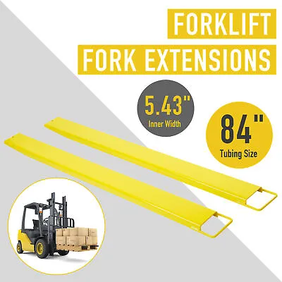 Buy 84  Forklift Pallet Fork Extension Forklifts Lift Truck Slide On Steel Yellow • 117.60$