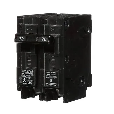 Buy SIEMENS Q270 70-Amp Double Pole Type QP Circuit Breaker, Black • 59.88$