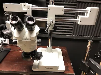 Buy AmScope 6.7X-45X  Trinocular Stereo Microscope On 3D Boom Stand W/ring Light • 500$