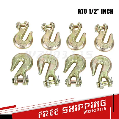 Buy 8 Pack G70 1/2  Clevis Grab Hooks Tow Chain Hook Flatbed Truck Trailer Tie Down • 79.45$