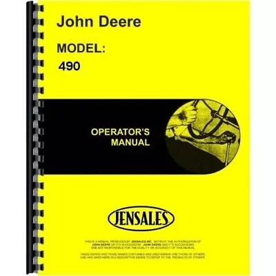 Buy Operators Manual John Deere 490 Corn Planter OMB2845 • 26.98$