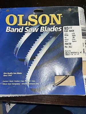 Buy Olson Flex Back Band Saw Blade 93-1/2  Inch X 1/2  3TPI, 14  Delta, JET, Grizzly • 18.96$