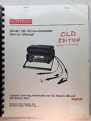 Buy Keithley 580 Micro-ohmmeter Service Manual W/Schematics P/N 580-902-01 Rev. A • 34.99$
