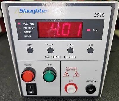Buy Slaughter Model 2510 Digital AC Hipot Tester 5 KV With Test Leads And Manual • 349$